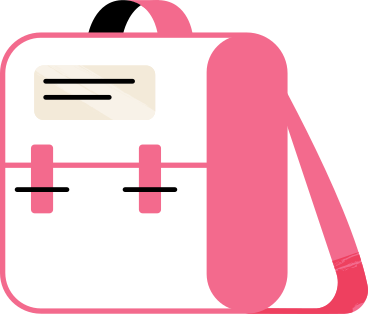 Школьный розовый рюкзак в PNG, SVG