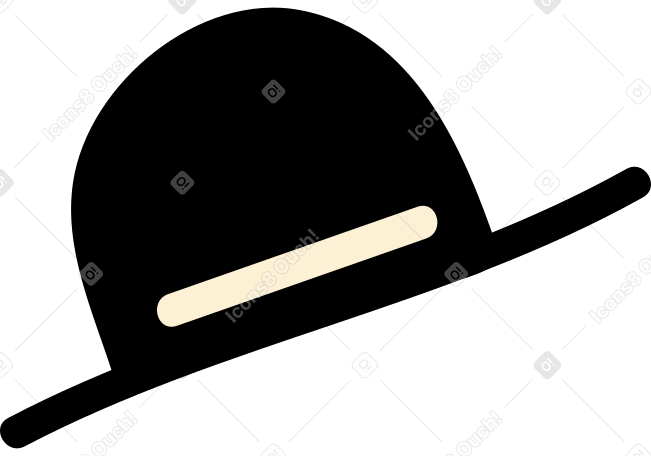 black straight-brimmed hat Illustration in PNG, SVG