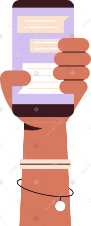 female hand holding mobile phone Illustration in PNG, SVG