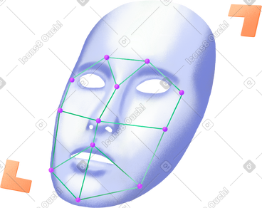 Mask with identification points PNG, SVG