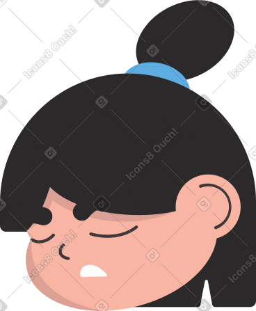 Sad head of a woman PNG, SVG