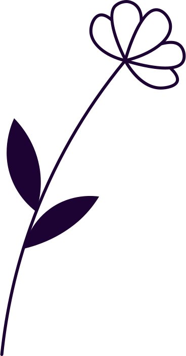 flower with two leaves PNG, SVG