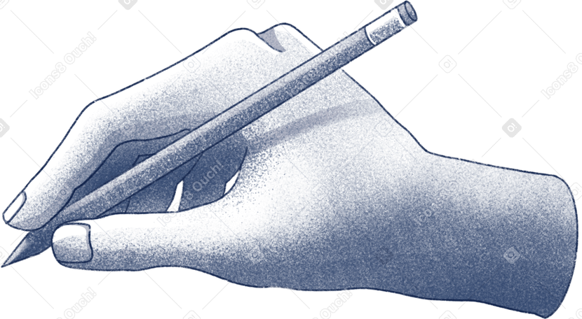 hand holding a pencil Illustration in PNG, SVG