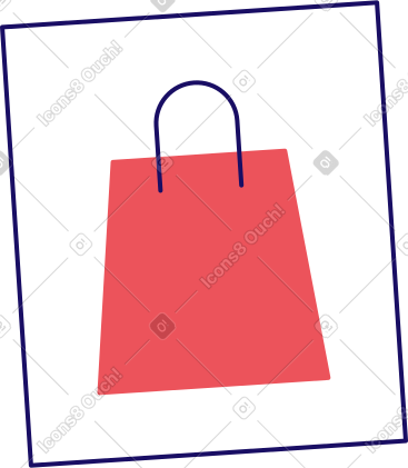 Frame with shopping bag PNG, SVG