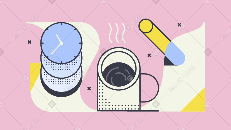 Coffee break Illustration in PNG, SVG