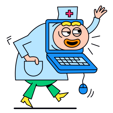 Medico con il computer portatile che fornisce consulenza online PNG, SVG