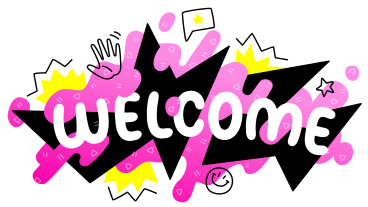 Welcome lettering colorful with doodles PNG, SVG