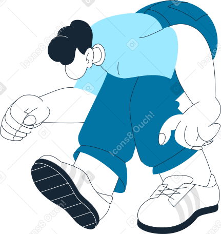 man bending to look at something Illustration in PNG, SVG
