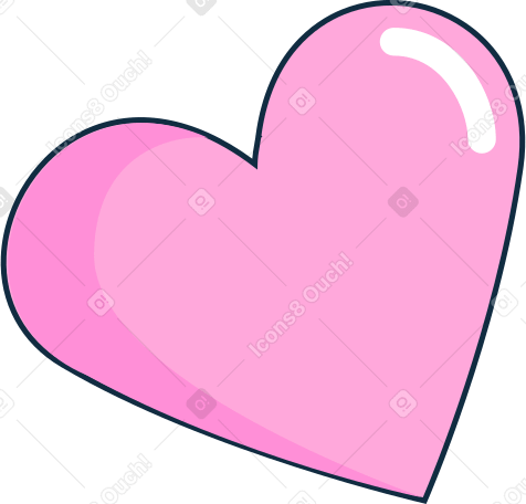 pink heart with highlight Illustration in PNG, SVG