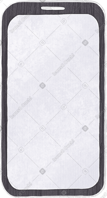 Black phone with white screen PNG, SVG