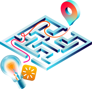 Way out of a critical situation, search for ideas, solution in the maze PNG, SVG
