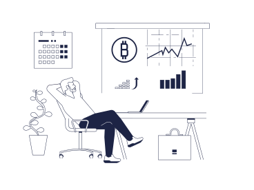 Illustration animée Croissance bitcoin aux formats GIF, Lottie (JSON) et AE