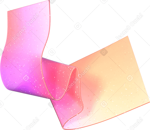3D long crumpled gradient rectangle PNG, SVG