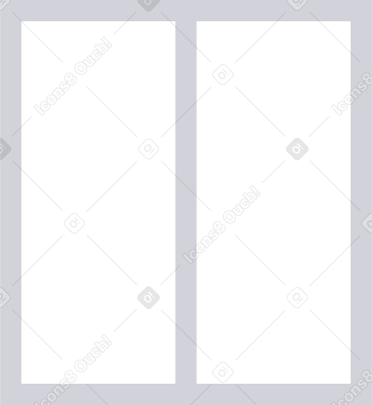 Серое двустворчатое окно в PNG, SVG