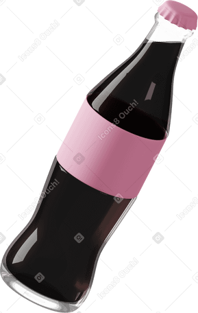 3D Coke bottle Illustration in PNG, SVG