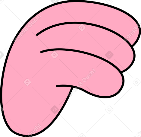 没有拇指的粉红色握手 PNG, SVG