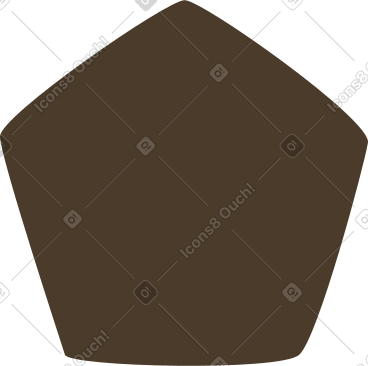 Brown pentagon PNG, SVG