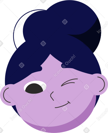 head with a squinted eye PNG, SVG