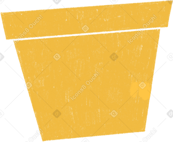 yellow flower pot Illustration in PNG, SVG