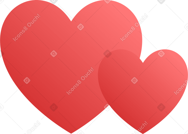 two hearts Illustration in PNG, SVG