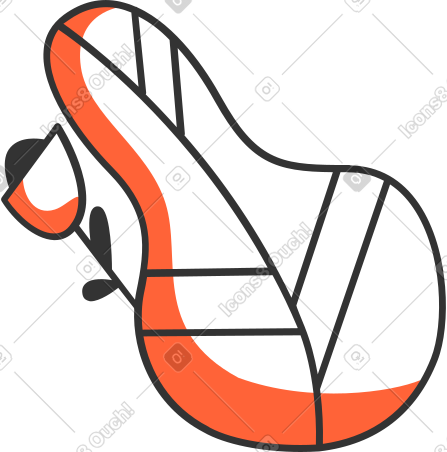 oval shaped leaf with red shadow PNG, SVG