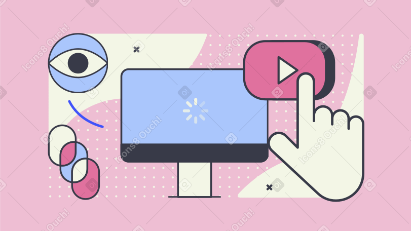 Watching TV Illustration in PNG, SVG
