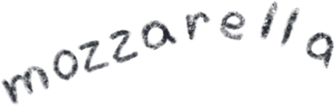 Mozzarella lettering PNG, SVG