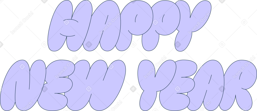 text happy new year lettering PNG, SVG