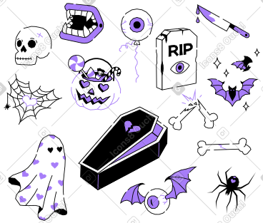 Halloween and horror items PNG, SVG