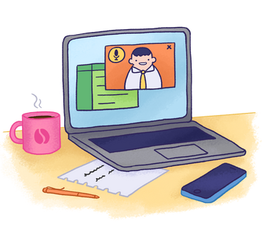 virtual meeting on a laptop screen PNG, SVG