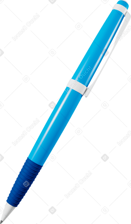 3D blue pen PNG, SVG