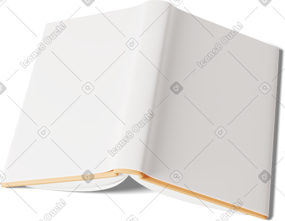 3D open book cover top view mockup PNG, SVG