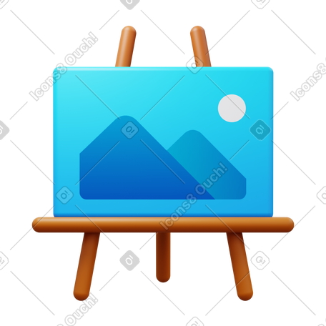 3D easel PNG, SVG