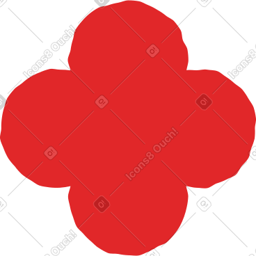 Red quatrefoil PNG, SVG