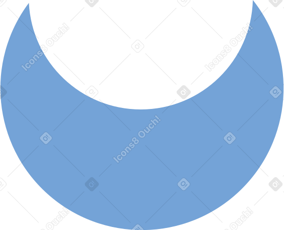 blue crescent PNG, SVG