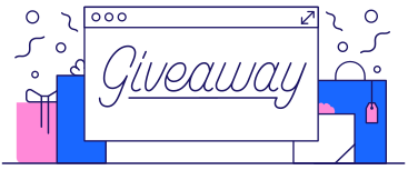 Lettering Giveaway with boxes and bags text PNG, SVG