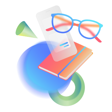 Glasses, smartphone and notebook PNG, SVG