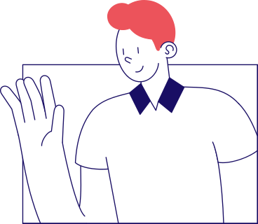 man smiling and waving his hand PNG, SVG