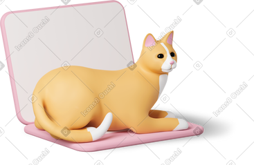 Cat on laptop PNG, SVG