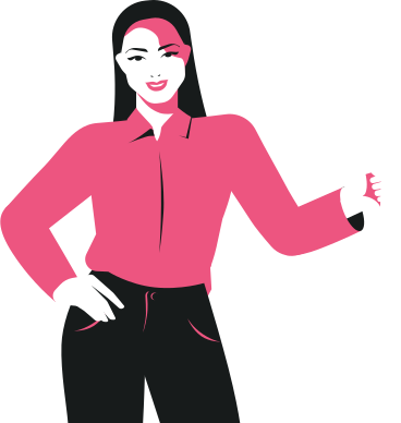 girl holding something in her left hand PNG, SVG