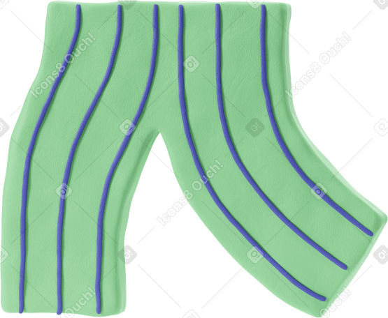 3D Green pants with blue stripes PNG, SVG