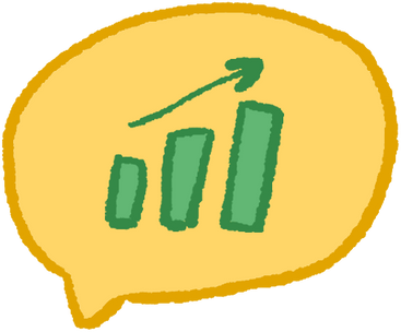speech bubble with growing graph PNG, SVG
