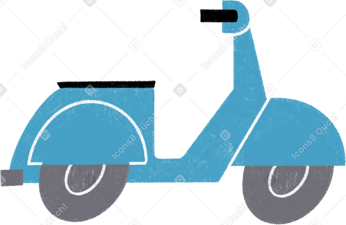 blue scooter PNG, SVG