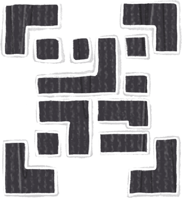 qr-code black paper cut PNG, SVG