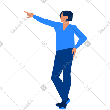 Office man showing PNG, SVG