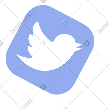 Blue twitter icon动态插图，格式有GIF、Lottie (JSON)、AE