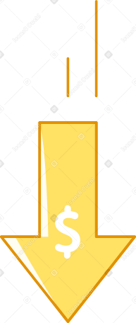 yellow dollar arrow PNG, SVG