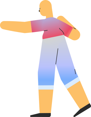 person in shorts pointing back PNG, SVG