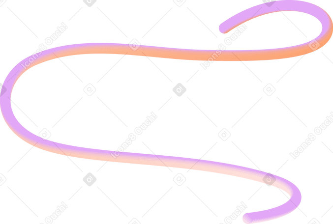 Ligne sinueuse volumineuse dans des tons pastel PNG, SVG
