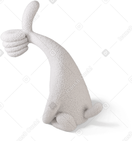 3D Three-quarter back view of a body showing thumb up to the left PNG, SVG